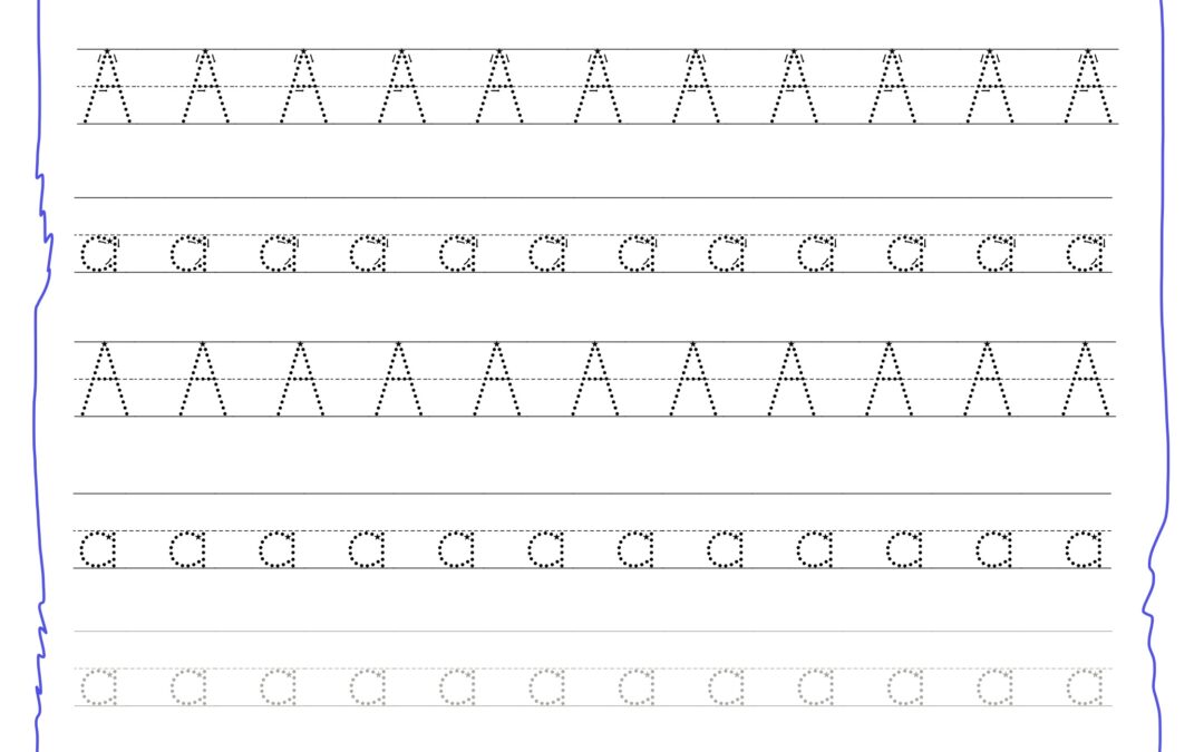 A alphabet writing sheet KG
