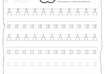 A alphabet writing sheet KG